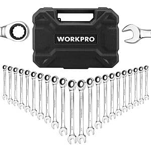 22-Piece WORKPRO 72 Teeth Ratcheting Wrench Set with Box $34.50 + Free Shipping