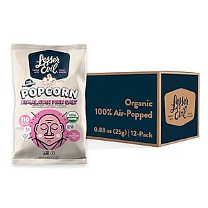 12pk 0.88oz LesserEvil Himalayan Pink Salt Organic Popcorn $6.50 w/ S&S