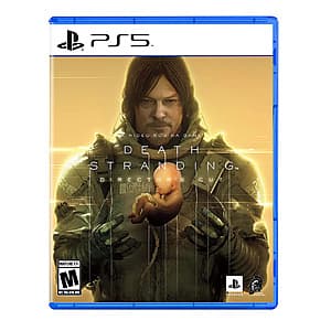 Death Stranding Director's Cut game case for PlayStation 5, featuring the iconic stranded character artwork on the cover.