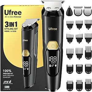 Prime Members: Ufree 3-in-1 Rechargeable Hair, Beard & Nose Hair Trimmer Kit $9.50 + Free Shipping