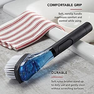 KitchenAid Soap Dispensing Nylon Bristles Sink Brush w/ Comfort Grip (Black) $7