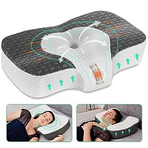 Elviros Cervical Memory Foam Neck Pillow (Queen Size, Dark Gray) $15.65 + Free Shipping