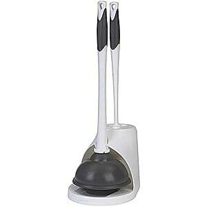 Clorox Toilet Bowl Brush & Plunger Combo Set w/ Storage Caddy $6