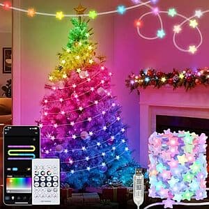 33' Smart Star Color Changing String Fairy Lights w/ Remote Control $10