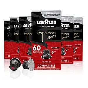 60-Count Lavazza Espresso Classico Nespresso Compatible Capsules (Medium Roast) $13.80 w/ Subscribe & Save
