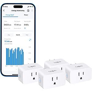 4-Pack TP-Link Tapo Wi-Fi Mini Smart Energy Monitoring Plug (White) $23 + Earn 25% Back w/ Amazon Prime VISA