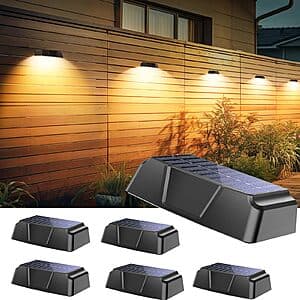 6-Pack Brightown Solar Outdoor LED Fence Lights (White / RGB) $14.60