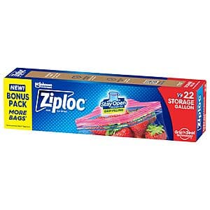 22-Count 1-Gallon Ziploc Food Storage Bags $2.30 w/ Subscribe & Save