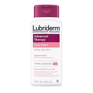Select Accounts: 16-Oz Lubriderm Advanced Therapy Body Wash (Unscented) $2.70 w/ S&S