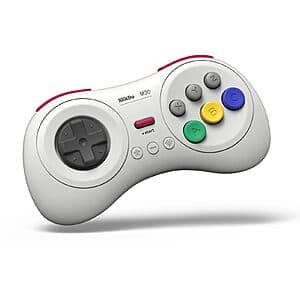 8Bitdo M30 Bluetooth Controller Gamepad w/ 6-Button SEGA Genesis Layout (White) $22.50 & More