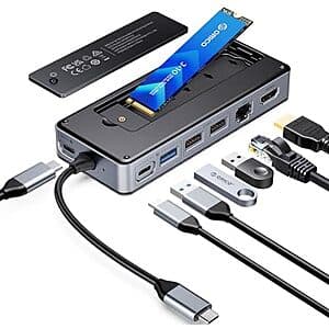 ORICO 8-in-1 USB-C Docking Station Hub w/ M.2 SSD Enclosure & 100W PD $40 + Free S&H