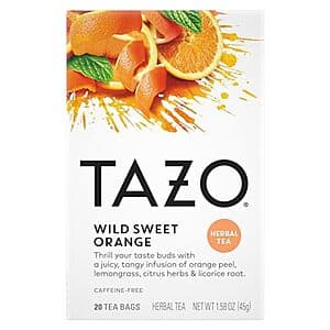 Select Accts: 20-Count TAZO Wild Sweet Orange Herbal Tea Bags $2.55 w/ Subscribe & Save & More