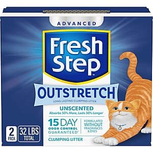 32-lbs Fresh Step Outstretch Advanced Cat Litter (Unscented) $9.70 w/ Subscribe & Save