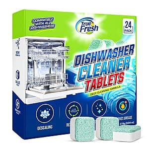 24-Pk True Fresh Dishwasher Cleaner & Deodorizer Tablets (1-Year Supply) $7.20 w/ S&S