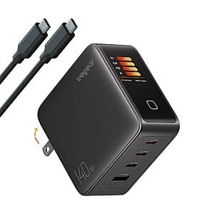 4-Port wegear 140W GaN USB-C Wall Charger w/ Touch Smart Display & 5' 240W Cable $33 + Free S&H