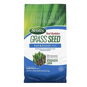 5.6-Lb Scotts Turf Builder Grass Seed Sun & Shade Mix w/ Fertilizer & Soil Improver $23.75