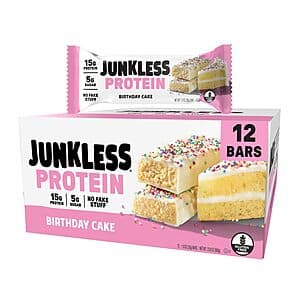 12-Pack JUNKLESS Gluten Free Protein Bars (Various Flavors) $13.50 w/ Subscribe & Save