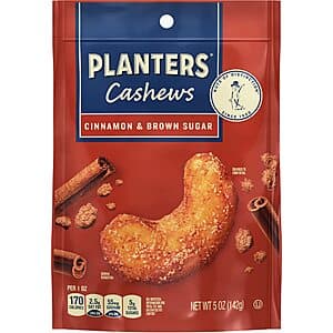 5oz PLANTERS Cashews (Cinnamon & Brown Sugar or Rosemary & Sea Salt) $2.80 w/ Subscribe & Save
