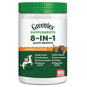 Select Accounts: 80-Ct Greenies Dog Supplements 8-in-1 Multi-Benefit (Chicken) $11.35 & More w/ Subscribe & Save