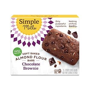 5-Count 1.19-Oz Simple Mills Bar Almond Flour Soft Baked Chocolate Brownies $3.80 w/ Subscribe & Save