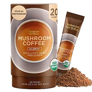 20-Count 0.09-Oz ShroomDNA Mushroom Coffee Blend w/ Chaga & Lion's Mane $9 w/ Subscribe & Save