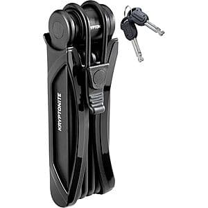 Kryptonite Anti-Theft Foldable Bike Lock w/ 2 Keys/Mount $26