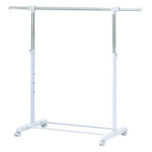 Mainstays Adjustable Rolling Garment Clothes Rack (Chrome/White) $9
