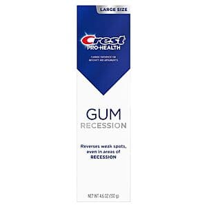 4.6oz. Crest Pro-Health Gum Recession Fluoride Toothpaste (Fresh Mint) $3.55 w/ Subscribe & Save