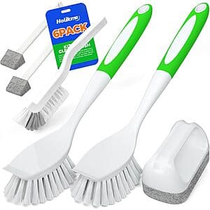 6-Piece Holikme Kitchen/Dish Nylon Bristle Cleaning Brushes Set (Green) $7.95