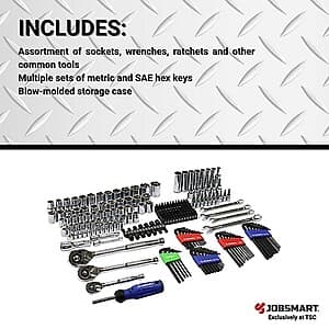 Tractor Supply Co: 250-Piece JobSmart Mechanic Tool Set $36 + Free Store Pickup