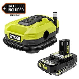 RYOBI ONE+ 18V Cordless 160 PSI Dual Function Inflator/Deflator + 2.0 Ah Battery $70 + Free S&H