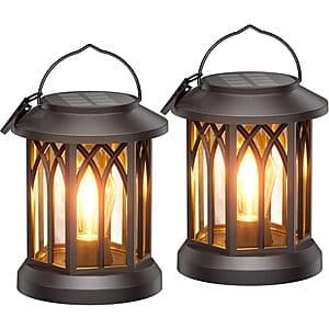 2-Pack WdtPro Outdoor Solar LED Hanging Lanterns $14.95 & More