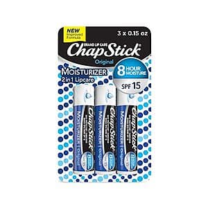 3-Count ChapStick Moisturizer Lip Balm (Original) $2.70 w/ Subscribe & Save