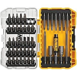45-Pc DEWALT Screwdriver Bit Set w/ Tough Case $10