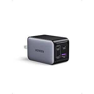 UGREEN Nexode 4-Port up to 65W GaN Wall Charger w/ 3x USB-C, 1x USB-A $24.50