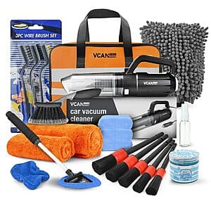 Prime: 25-pc Car Interior Detailing Kit w/ Car Vacuum Cleaner $28.80 + Free S&H
