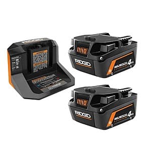 RIDGID 18V MAX Output Starter Kit w/ 2x 4 Ah Batteries & Charger $79 + Free S&H