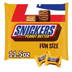 11.5-oz Snickers Peanut Butter Squared Candy Bars (Fun Size) $3