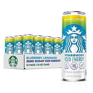 Prime Members: 12-Pack 12-Oz Starbucks Iced Energy Drink (Blueberry Lemonade) $14.40 w/ Subscribe & Save + Free S/H