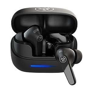 JLab JBuds Pods ANC true wireless earbuds available in black and mauve color variants.