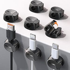8-Pk Chfeila Dual Spring/Clasp Cable Cord Adhesive Organizer $4