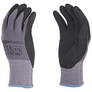 12-Pair Amazon Basics Micro-Foam Nitrile Coated Work Gloves (Grey, Size 7/S) $10.25