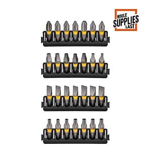 28-Pc DEWALT MAXFIT 1" Carbon Steel Driving Bit Set $4.50 + Free S&H