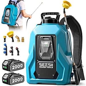 5-Gal Seesii Battery Powered Backpack Sprayer w/ Dual Battery w/ 7 Nozzles $55 + Free S&H