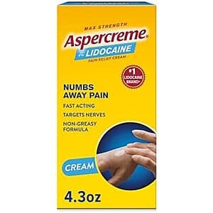 4.3-Oz Aspercreme Max-Strength Lidocaine Pain Relief Cream $2.45 w/ Subscribe & Save