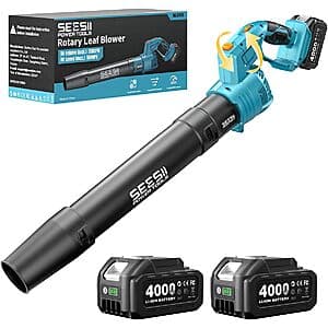SEESII 20V Cordless 550CFM 150MPH Leaf Blower w/ 2x 4 AH Batteries & Charger $39.50 + Free Shipping