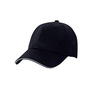 Black Soot nylon ponytail hat with adjustable back strap and open crown design for women.