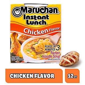 12-Pk 2.25oz. Maruchan Instant Lunch Ramen Noodles (Chicken Flavor) $3 w/ S&S