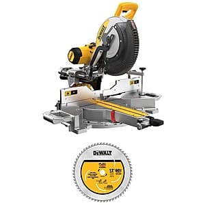 DEWALT 15 Amp Corded 12" Compound Miter Saw w/ Blade, Wrench & Clamp $409 + Free S&H