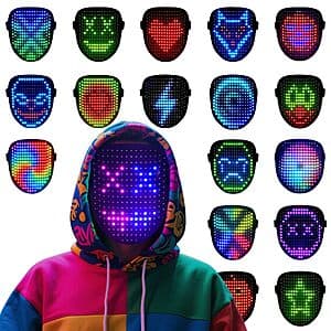 LED Gesture-Control Light-Up Mask with 234 LEDs in RGB colors, featuring interactive gesture-sensing capabilities and multiple animated lighting patterns.
